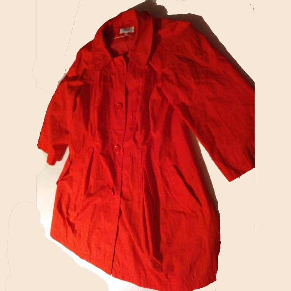 Red trench coat, Spring coat, Size 16